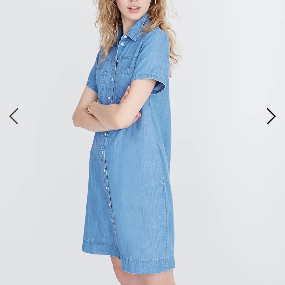 Madewell Blue Denim Shirt Dress - Picture 2 of 5